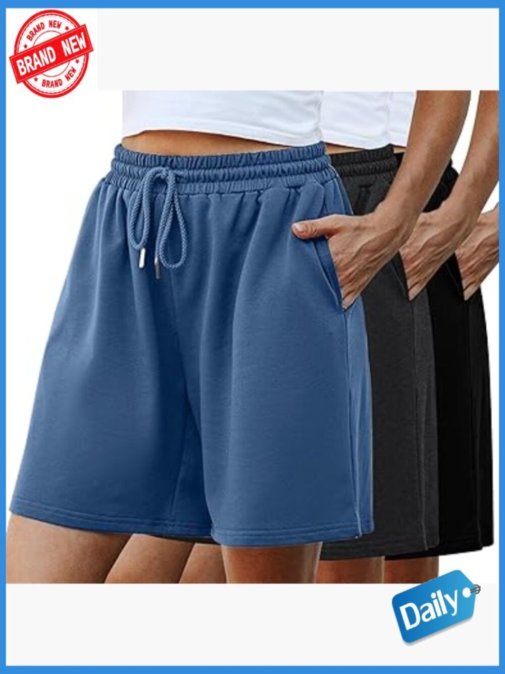 Athletic Bermuda Shorts with Drawstring, Lightweight Loose Fit